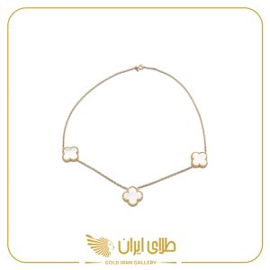 گردن بند ونکلیف سنگدار سفید