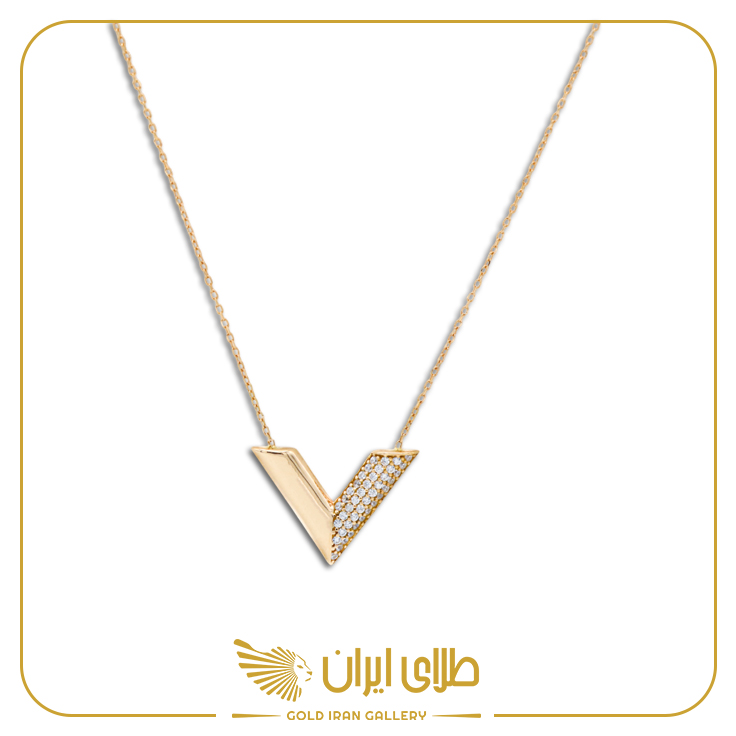 گردنبند وی نگین دار