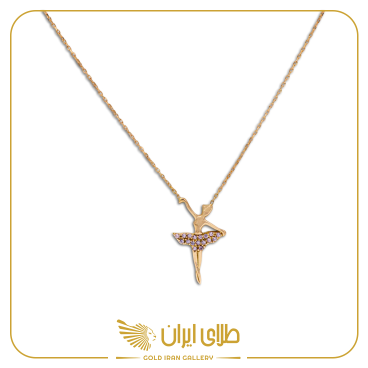 گردنبند بالرین نگین دار