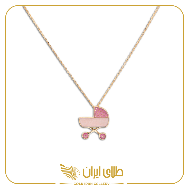 گردنبند کالسکه صورتی