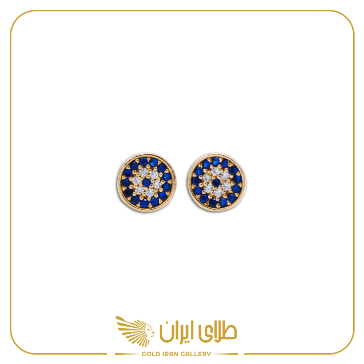 گوشواره میخی دایره نگین دار