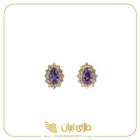 گوشواره میخی نگین بنفش