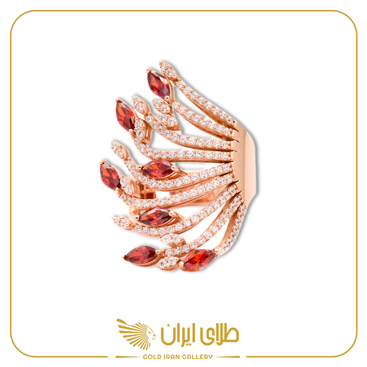 انگشتر لوکس سواروفسکی قرمز