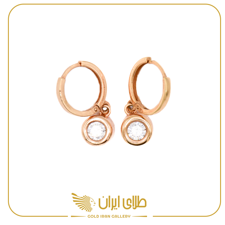 گوشواره زبرا تک نگین گرد