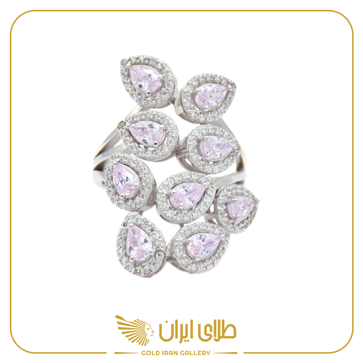 انگشتر لوکس سواروفسکی صورتی