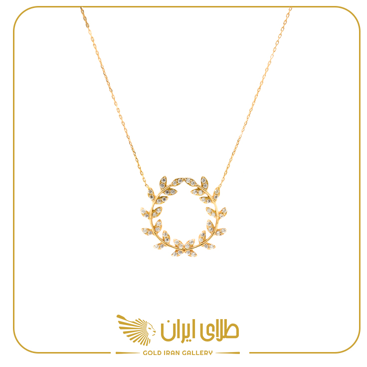 گردنبند برگ نگین دار