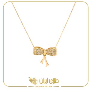 گردنبند پاپیون نگین دار