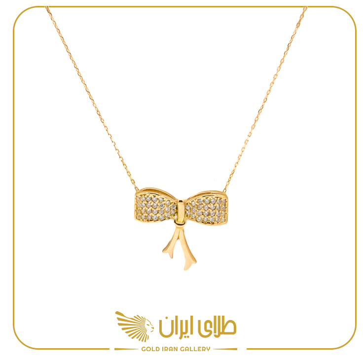 گردنبند پاپیون نگین دار