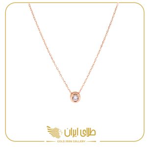 گردنبند زبرا تک نگین گرد