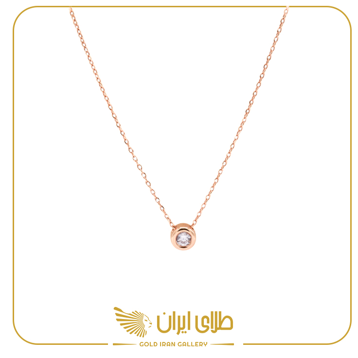 گردنبند زبرا تک نگین گرد