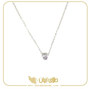 گردنبند زبرا تک نگین مربع