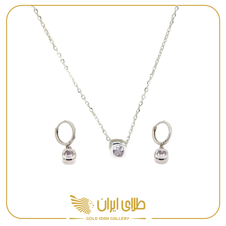 نیم ست تک نگین مربع