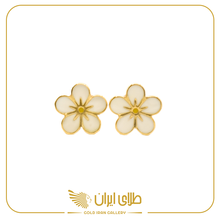 گوشواره میخی گل سفید