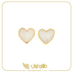 گوشواره میخی قلب سفید