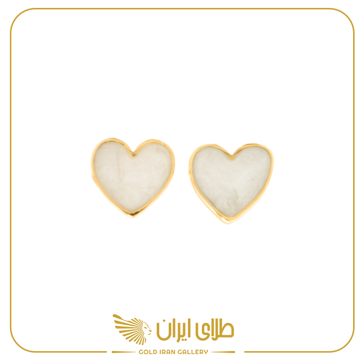 گوشواره میخی قلب سفید